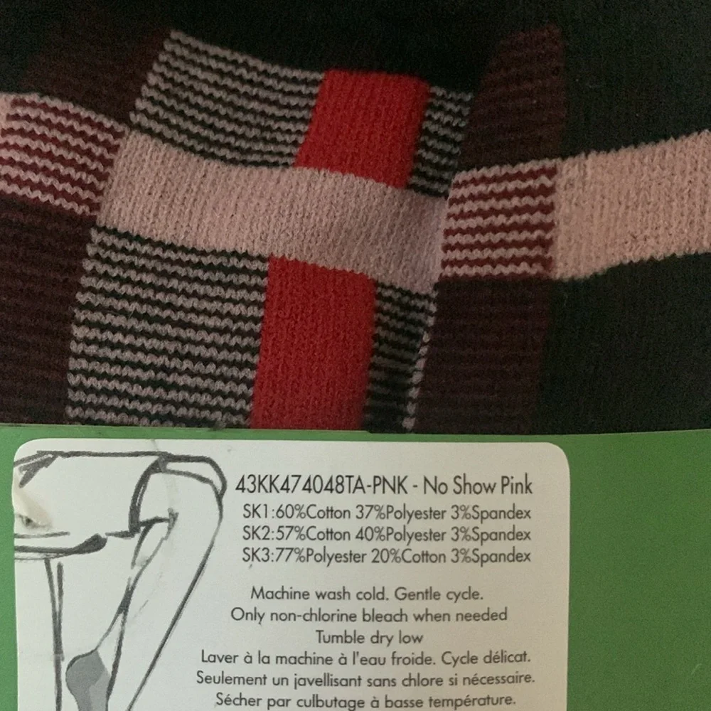 Kate Spade No Show Socks Pink Burgundy and Black 3 Pairs One Size